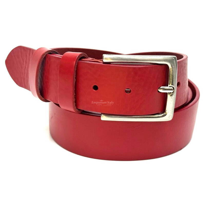 Cintura uomo in vera pelle LODI, colore CELESTE, EMPORIUM ITALY, Made in Italy