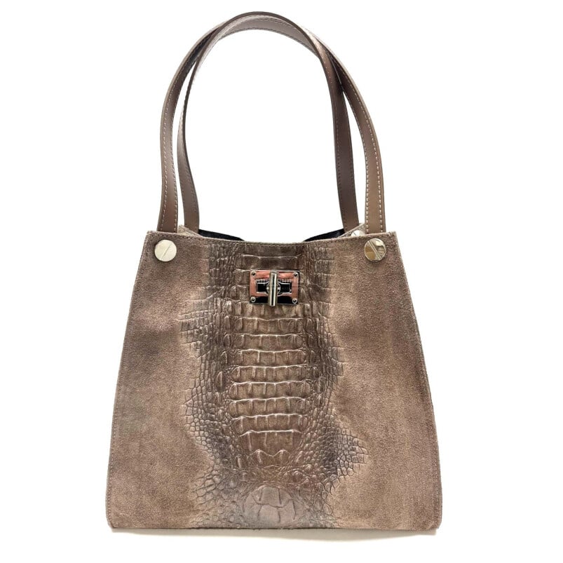 CORINNE: borsa donna a spalla, semirigida, pelle morbida, colore: BLU, Made in Italy