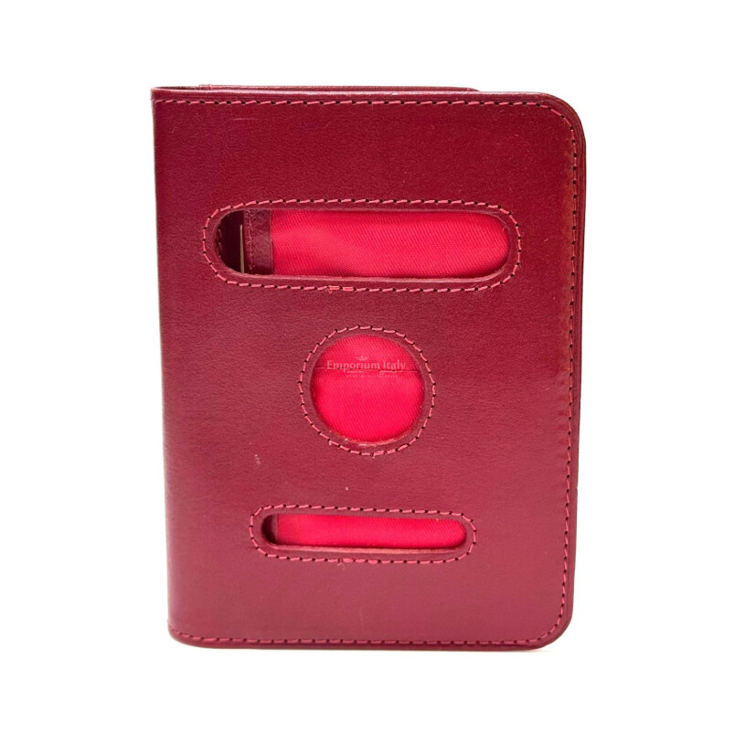 Fermasoldi in vera pelle NIKO, colore ROSSO, CHIAROSCURO, Made in Italy