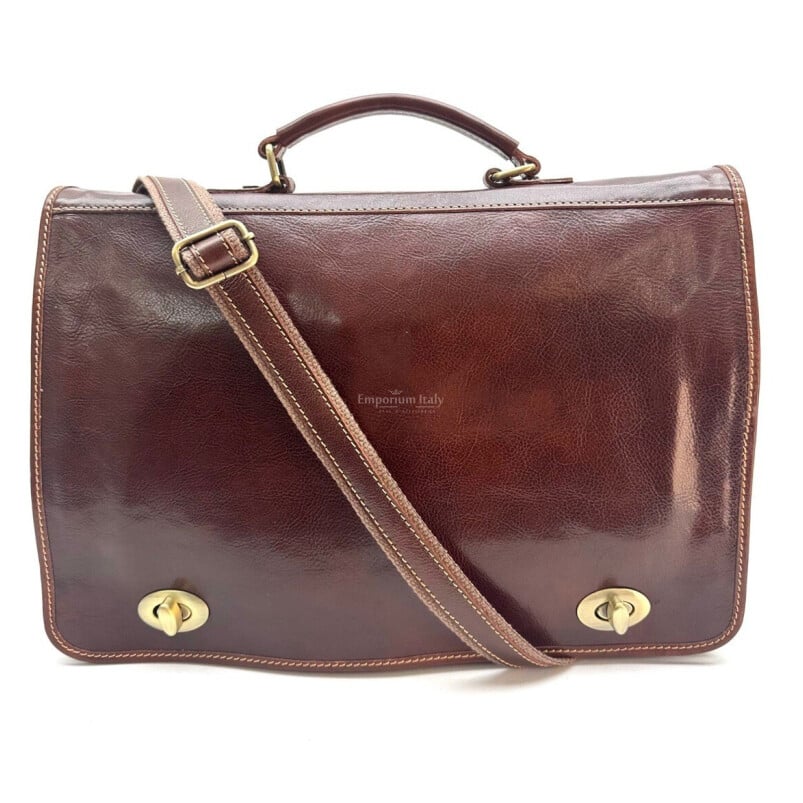 GIORGIO: cartella/borsa ufficio uomo, in cuoio, colore: MARRONE, Made in Italy
