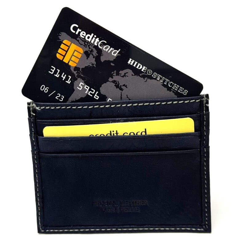 Porta tessere - carte di credito uomo / donna in vera pelle tradizionale SANTINI mod BELGIO, colore BLU, Made in Italy