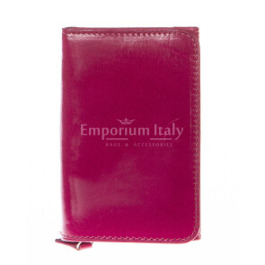 Portafoglio donna in vera pelle tradizionale SANTINI mod IBISCO colore FUCSIA Made in Italy.