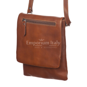 ADAM : men's crossbody bag in vegetable leather, color : BROWN, Made in Italy