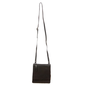 ADAM : men's crossbody bag in vegetable leather, color : BLACK, Made in Italy