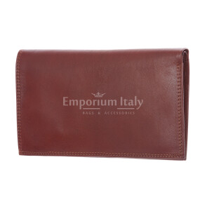 CONGO: мужской кожаный кошелек макси, цвет: коричневый, сделано в Италии