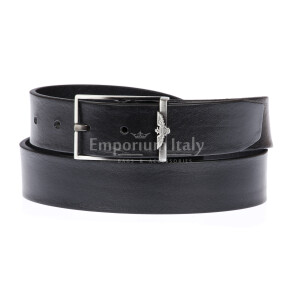 AQUILA ELEGANCE: man's / ladies leather belt, color: BLACK, Made in Italy