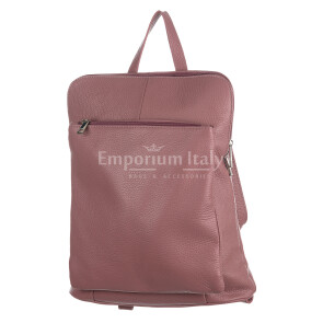 MONVISO : borsa - zaino donna, pelle morbida, colore: AZZURRO, Made in Italy