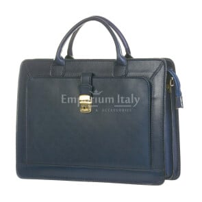 Cartella ufficio / lavoro in vera pelle CHIAROSCURO mod. PATRIZIO colore NERO Made in Italy.