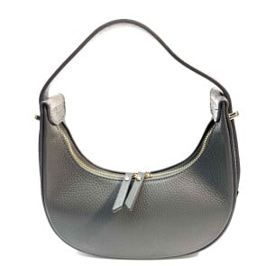 Borsa piccola in vera pelle martellata, modello MOANA, colore TAUPE, CHIAROSCURO, Made in Italy