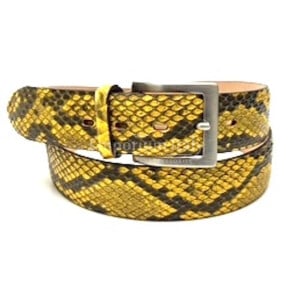 Cintura uomo BEIRUT C33, vera pelle pitone CITES, colore ROCCIA, ELIO ZAGATO, Made in Italy