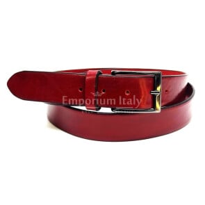 MYB Cintura uomo classica in vernice in Vera Pelle – Made In Italy – 35 mm – Mix Your Beauty