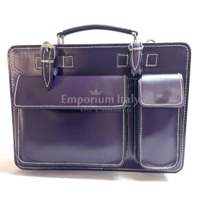 Borsa in vera pelle CHIAROSCURO mod. ALEX medium colore VIOLA Made in Italy