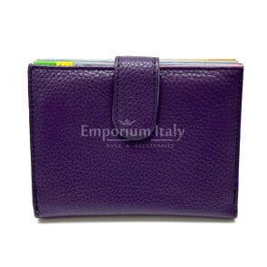 Portafoglio donna in vera pelle tradizionale SANTINI mod CASSIA colore TESTA DI MORO Made in Italy.