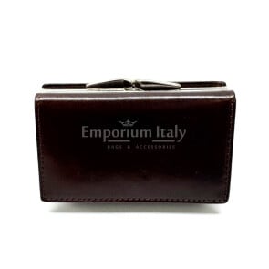 Portafoglio donna in vera pelle tradizionale SANTINI mod PETUNIA colore testa moro Made in Italy
