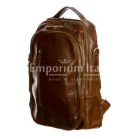 Monte KILIMANGIARO : men's/women's backpack, buffered leather, color : BROWN, EMPORIUM ITALY, Made in Italy