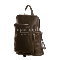 Monte MONVISO : ladies bag / backpack, soft leather, color : DARK BROWN, Made in Italy