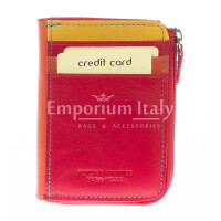 Porta tessere - carte di credito uomo / donna in vera pelle tradizionale CHIAROSCURO mod DANIMARCA, MULTICOLORE Made in Italy.