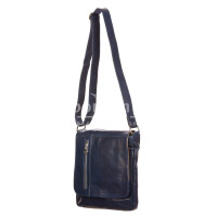 GREG : men's crossbody bag, in buffered leather, color : BLUE, Made in Italy