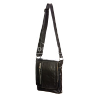 GREG : men's crossbody bag, in buffered leather, color : BLACK, Made in Italy