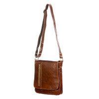 GREG : men's crossbody bag, in buffered leather, color : BROWN, Made in Italy