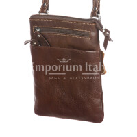 LINO : men's crossbody bag, in buffered leather, color : DARK BROWN, Made in Italy
