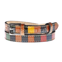 Genuine leather belt for woman NORCIA, MULTICOLOUR, CHIARO SCURO, MADE IN ITALY