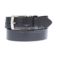 Genuine leather belt for man MAGIONE, DARK BLUE, CHIAROSCURO, MADE IN ITALY