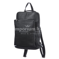 Monte MONVISO : ladies bag / backpack, soft leather, color : BLACK, Made in Italy