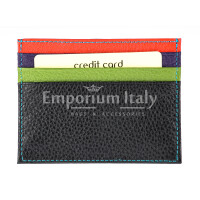 Porta tessere - carte di credito uomo / donna in vera pelle tradizionale SANTINI mod BELGIO, MULTICOLORE, Made in Italy.