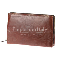 Genuine leather clutch bag for man NATHAN MAXI, HONEY colour, CHIAROSCURO, MADE IN ITALY