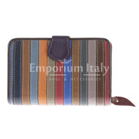  Genuine leather wallet for woman PASSIFLORA, MULTICOLOUR, ARIANNA DINI, MADE IN ITALY