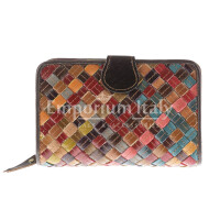  Genuine leather wallet for woman ARALIA, MULTICOLOUR, ARIANNA DINI, MADE IN ITALY
