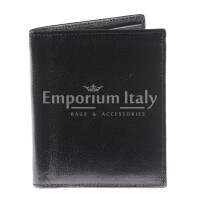 Genuine leather wallet for man VARSAVIA, BLACK colour, CHIAROSCURO, MADE IN ITALY