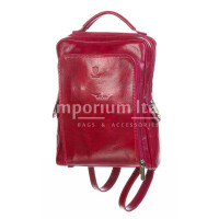 Backpack buffered real leather mod. MONTE BIANCO, color red
