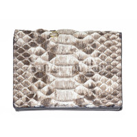  TORINO: men's wallet in genuine python leather, STONE COLOR, SANTINI, Made in Italy.