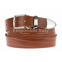 FIUMICINO EXTRA LONG: men's leather belt, color: BROWN, Made in Italy