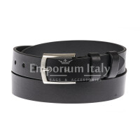 POSITANO EXTRA LONG: men's leather belt, color: BLACK, Made in Italy