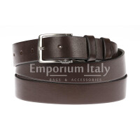 POSITANO EXTRA LONG: men's leather belt, color: DARK BROWN, Made in Italy