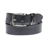 RONDA EXTRA LONG: men's leather belt, color: DARK BLUE, Made in Italy