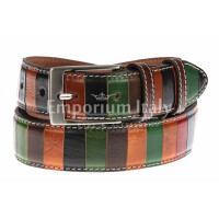 Genuine leather belt for man NARNI, MULTICOLOUR, CHIAROSCURO, MADE IN ITALY - P008068