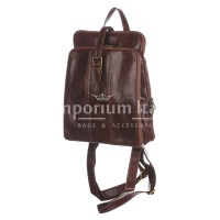 Genuine leather backpack for woman MONTE COLOMBINE, color BROWN, CHIAROSCURO, MADE IN ITALY