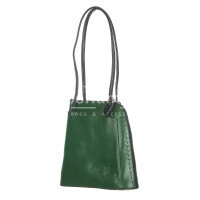 Ladies backpack buffered real leather mod. MONTE CIMONE, color GREEN, CHIAROSCURO, Made in Italy