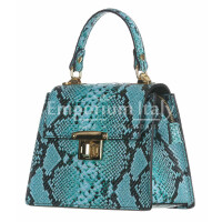 Genuine leather bag EVELINA, color LIGHT BLUE, CHIAROSCURO, MADE IN ITALY