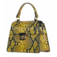 Genuine leather bag EVELINA, color YELLOW, CHIAROSCURO, MADE IN ITALY