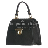 Genuine leather bag EVELINA, color BLACK, CHIAROSCURO, MADE IN ITALY