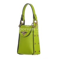 Borsa a mano / tracolla da donna in vera pelle AIDA BEE BAG, colore VERDE, CHIAROSCURO, Made in Italy