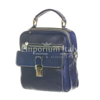  Genuine leather handbag/crossbody bag for man RAOUL, BLUE colour, CHIAROSCURO, MADE IN ITALY