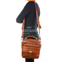  Genuine leather handbag/crossbody bag for man RAOUL, BROWN colour, CHIAROSCURO, MADE IN ITALY