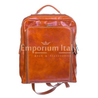 MONTE BIANCO MAXI : men's/women's backpack, genuine buffered leather, color : HONEY, Made in Italy