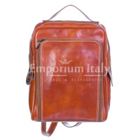 Backpack buffered real leather mod. MONTE BIANCO, color honey